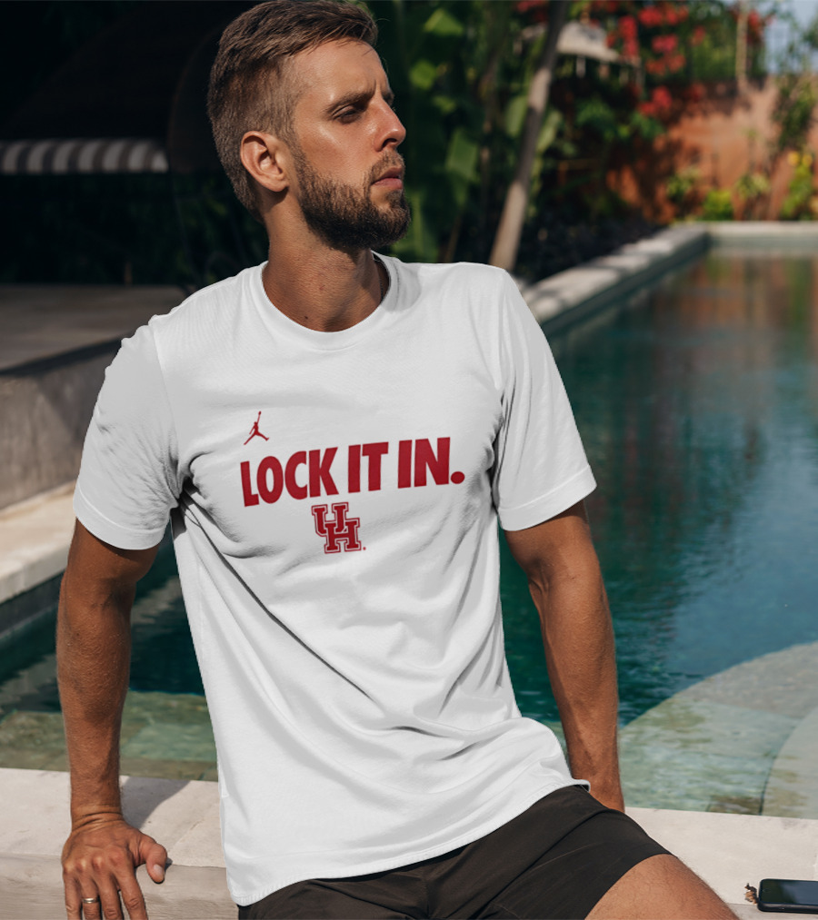 Lock It In Houston Cougars Basketball Jumpman T-Shirt