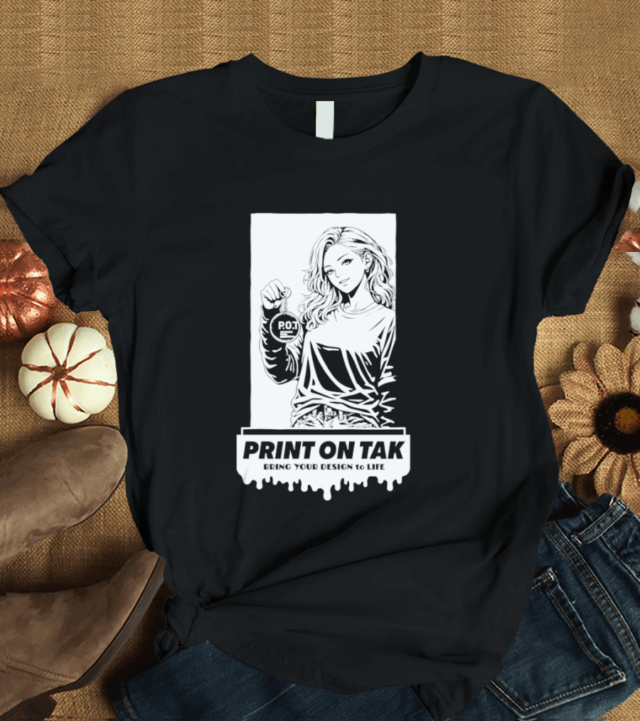 PRINT ON TAK Beautiful Girl Holding POT Bring Your Vision To Life T-Shirt