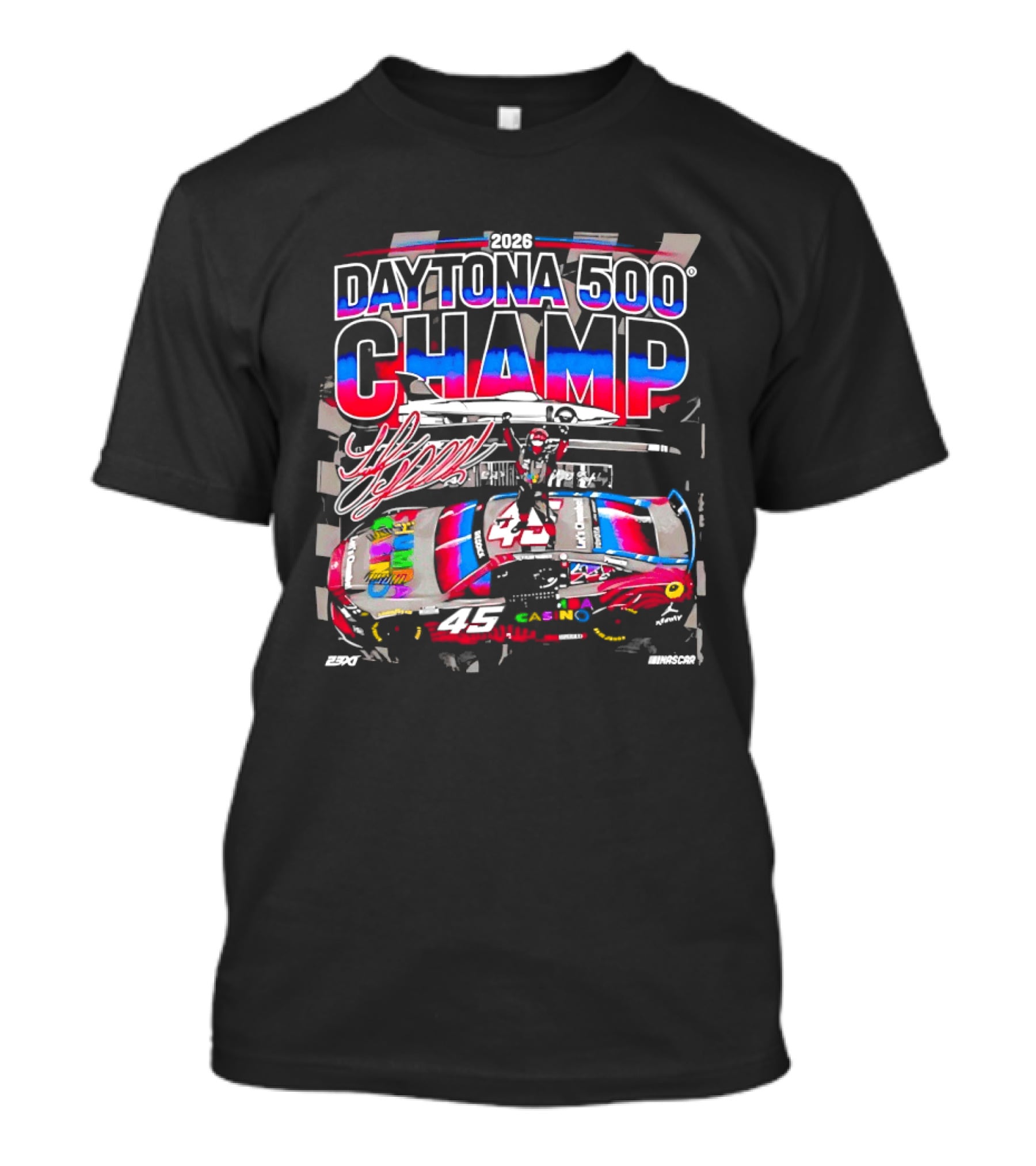 2026 Daytona 500 Champ Tyler Reddick Car Racing Victory Celebration T-Shirt