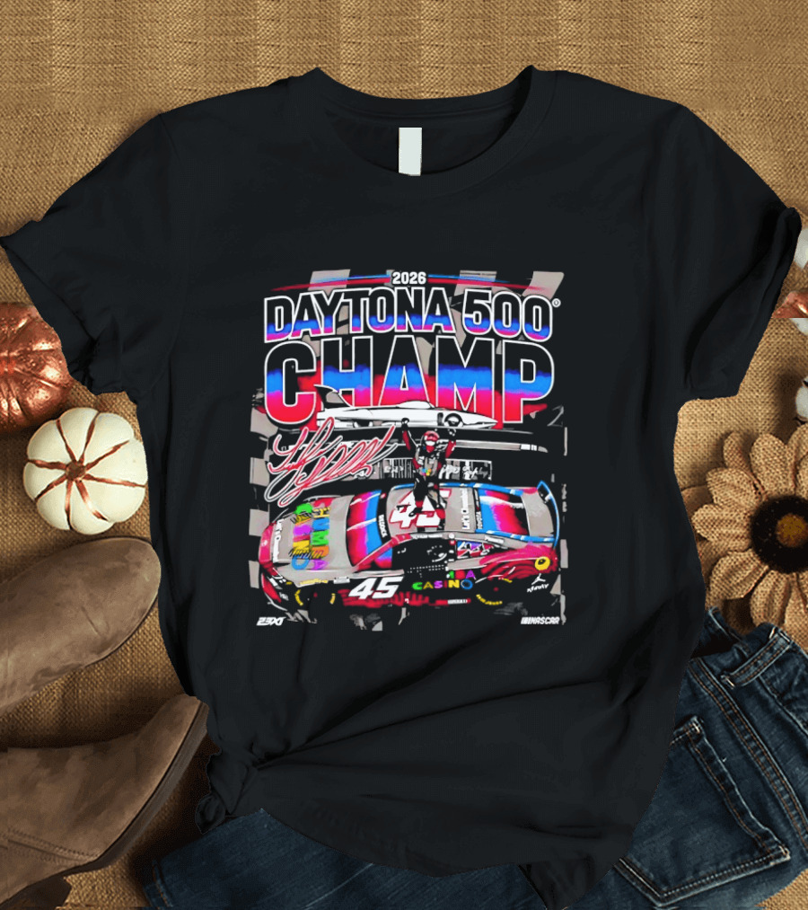2026 Daytona 500 Champ Tyler Reddick Car Racing Victory Celebration T-Shirt