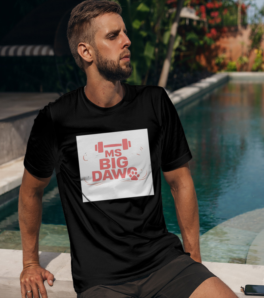 MS Big Dawg Weightlifting Paw Print Fitness T-Shirt