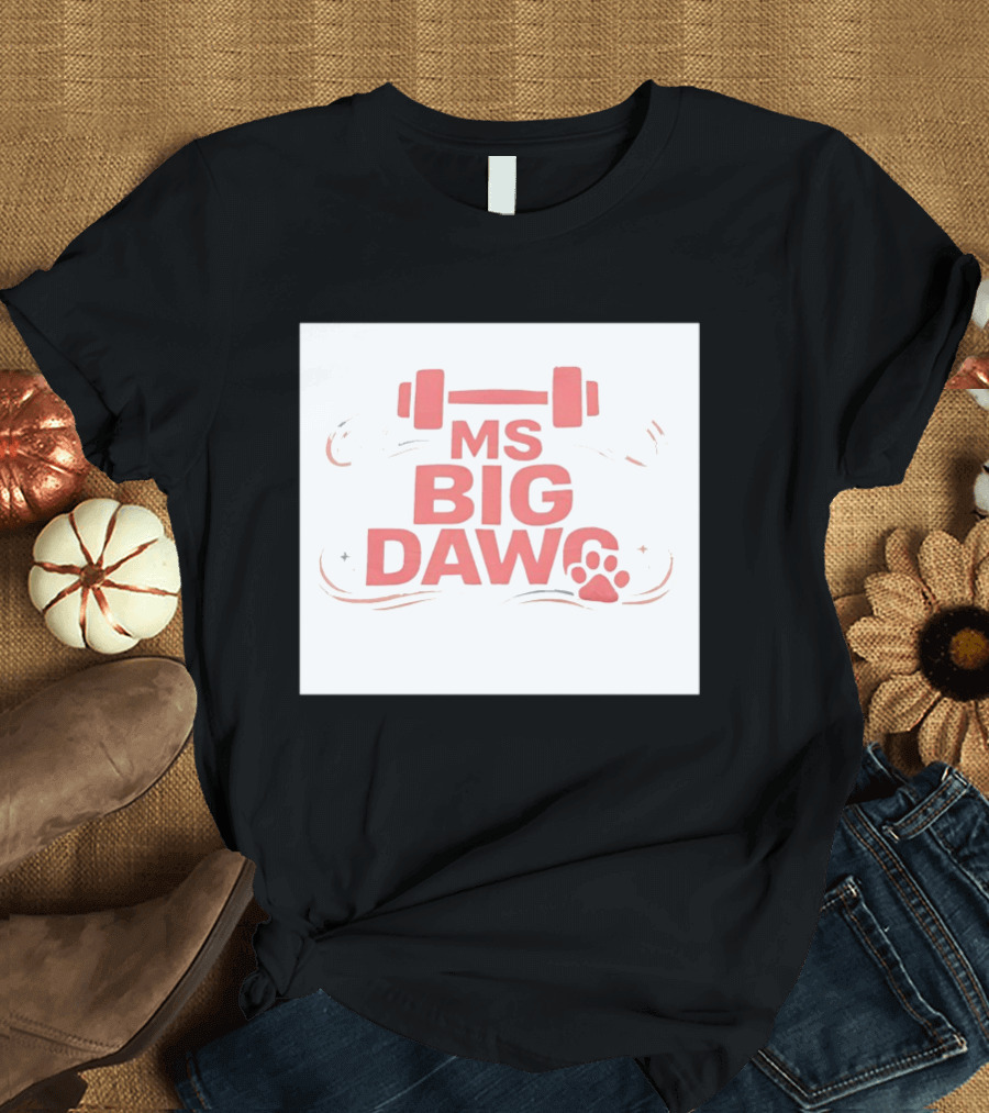MS Big Dawg Weightlifting Paw Print Fitness T-Shirt