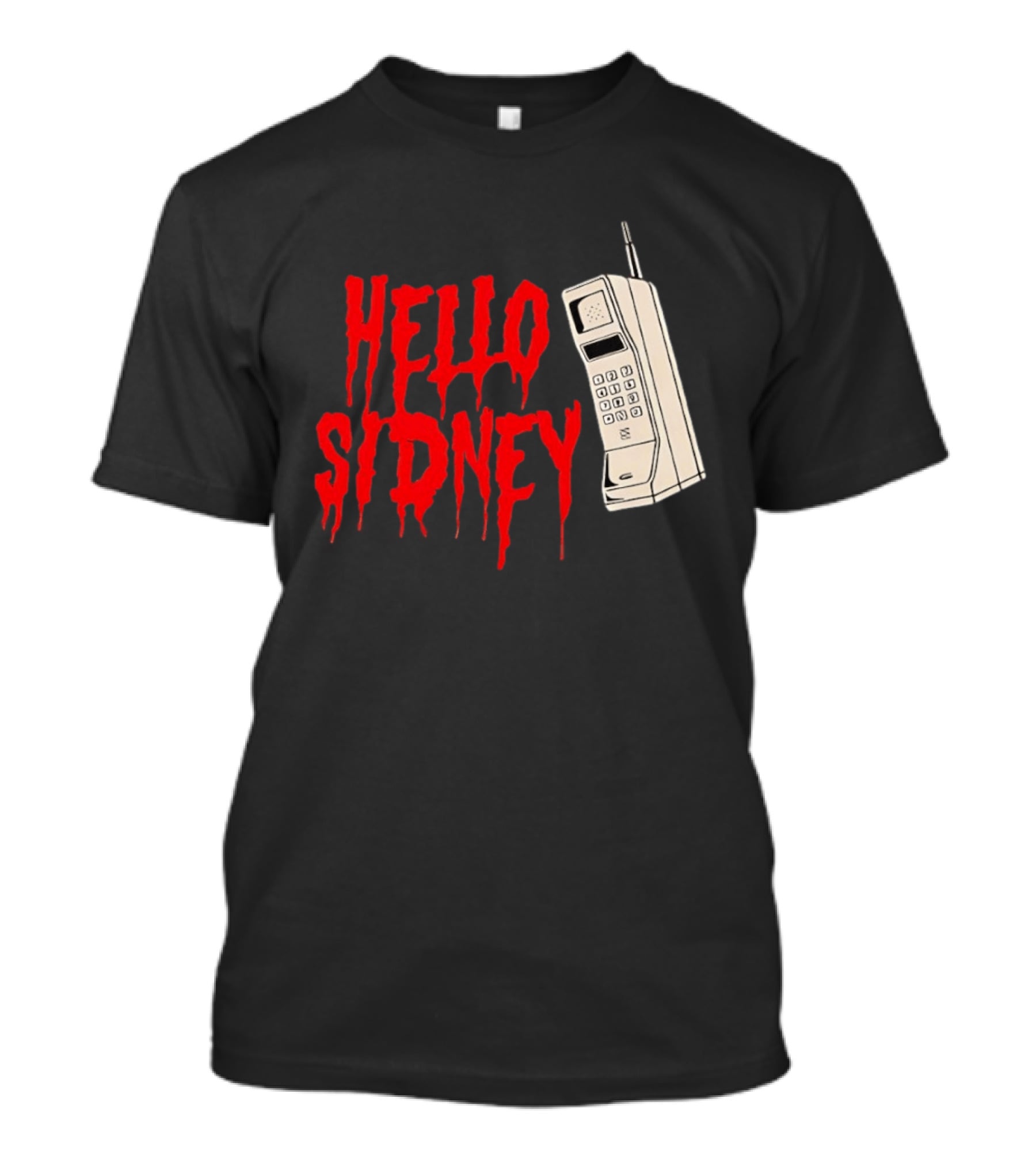 Hello Sidney Scream Movie Vintage Phone Dripping Blood T-Shirt