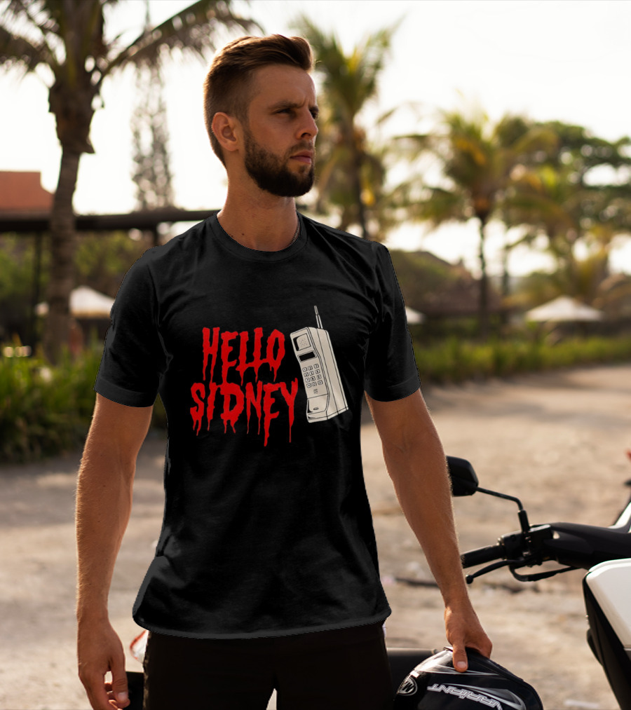 Hello Sidney Scream Movie Vintage Phone Dripping Blood T-Shirt