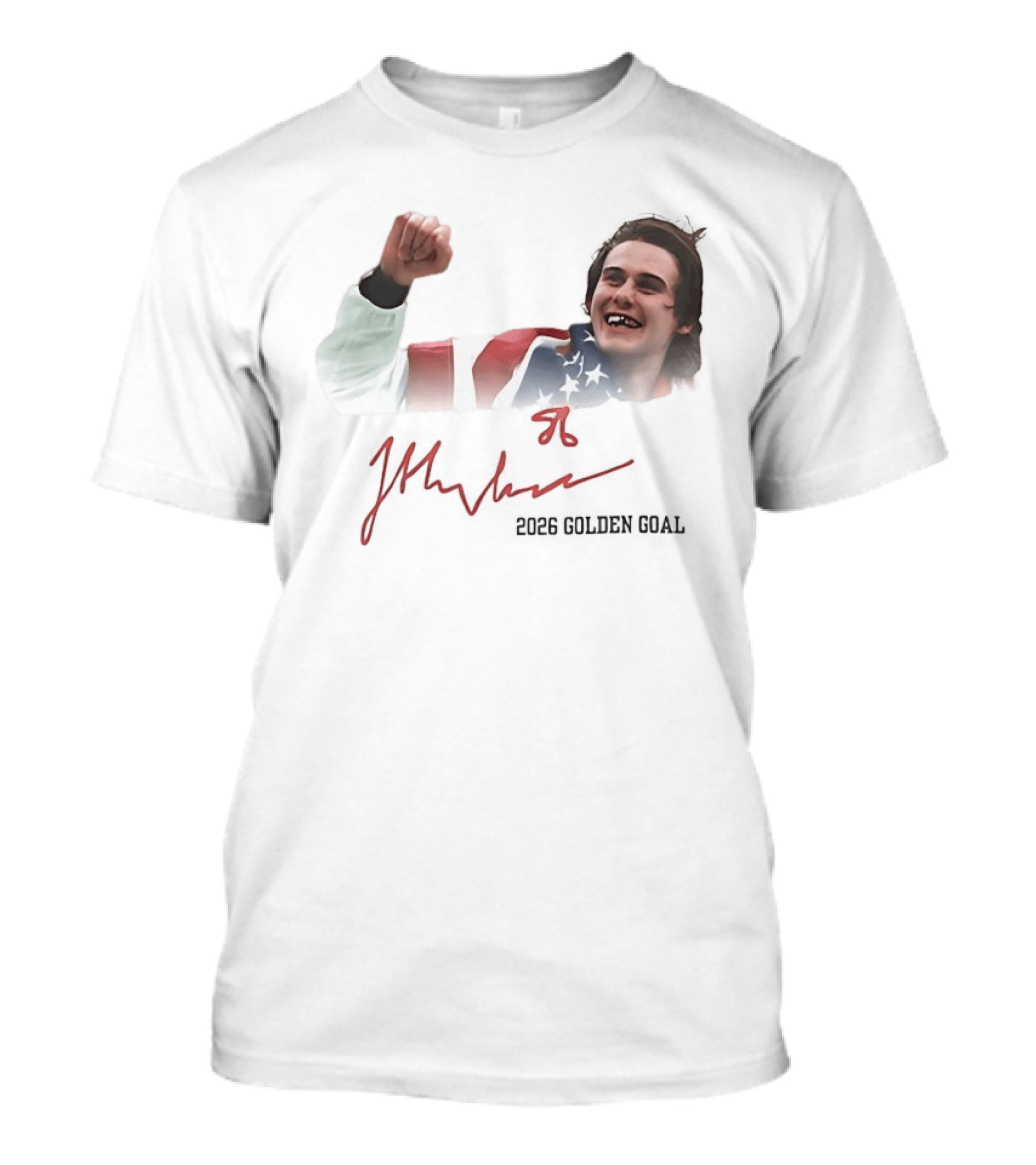Jack Hughes USA Flag 2026 Golden Goal Celebration T-Shirt