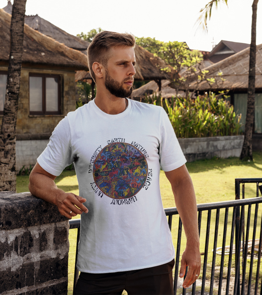 Diversity Earth Nature Peace Harmony Unity Psychedelic Mandala T-Shirt