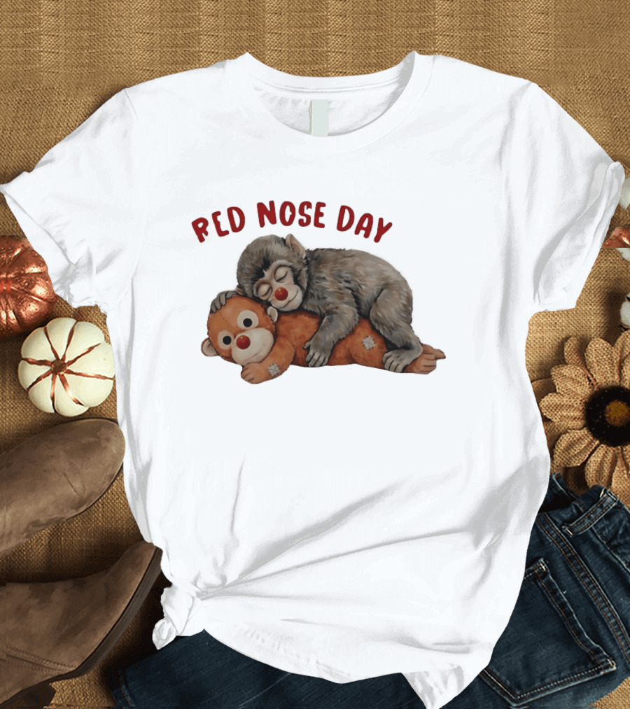 Red Nose Day Punch Monkey And Toy T-Shirt
