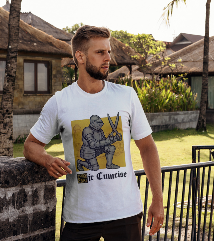Sir Cumcise Knight Armor With Scissors Medieval T-Shirt