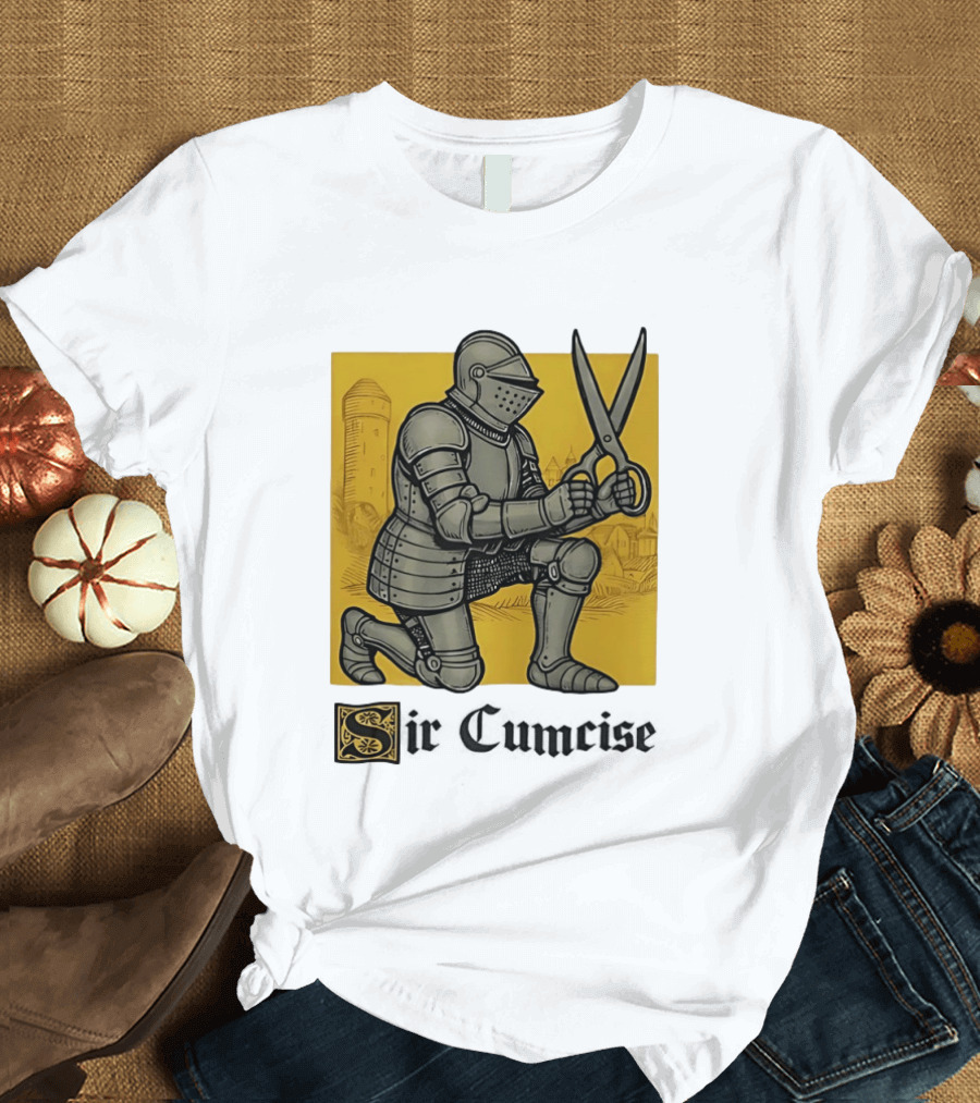 Sir Cumcise Knight Armor With Scissors Medieval T-Shirt