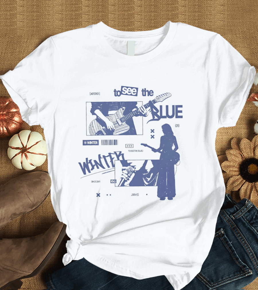 To See The Blue Winter Music Band Guitar T-Shirt