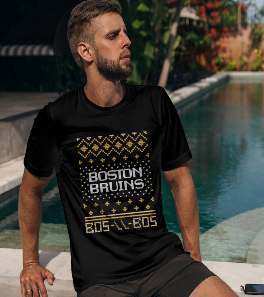 Boston Bruins Christmas BOS BOS X Mas T-Shirt
