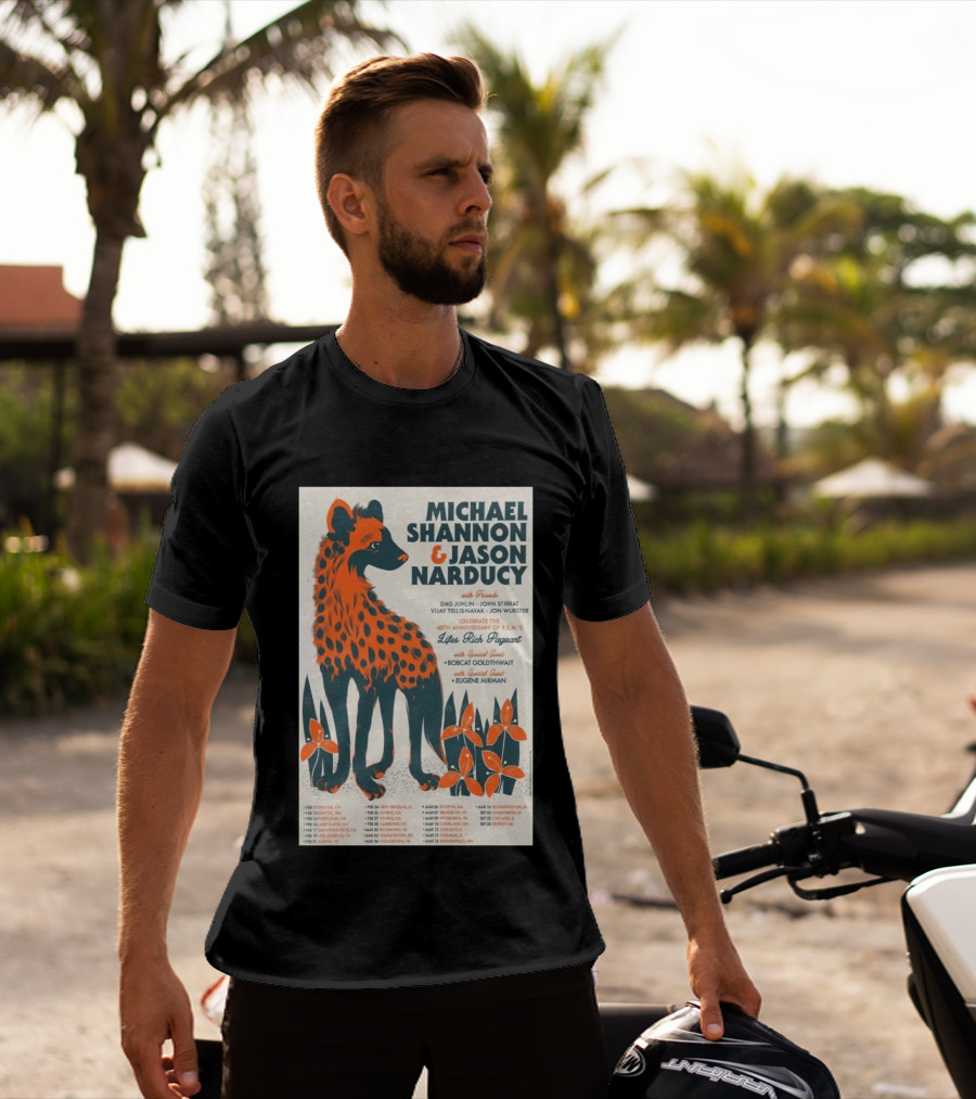 Michael Shannon Jason Narducy Friends Lifes Rich Pageant Tour 40th Anniversary Featuring Bobcat Goldthwait Eugene Mirman T-Shirt