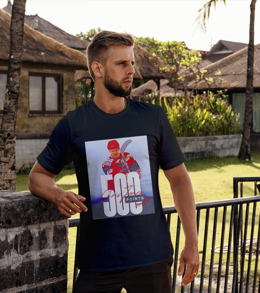 Chris Jones 500 Points Hockey Swindon Wildcats Number 47 T-Shirt