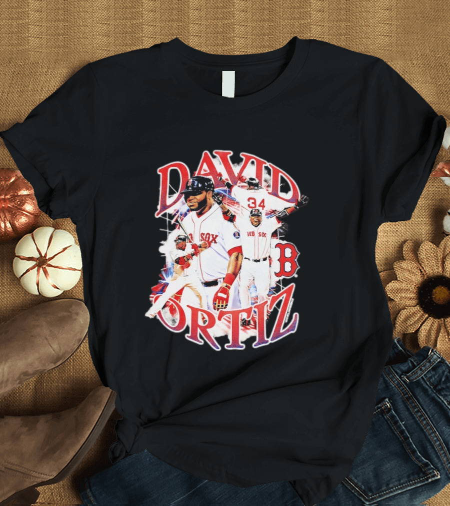 David Ortiz Boston Red Sox Legendary Collage 34 Red Sox B T-Shirt