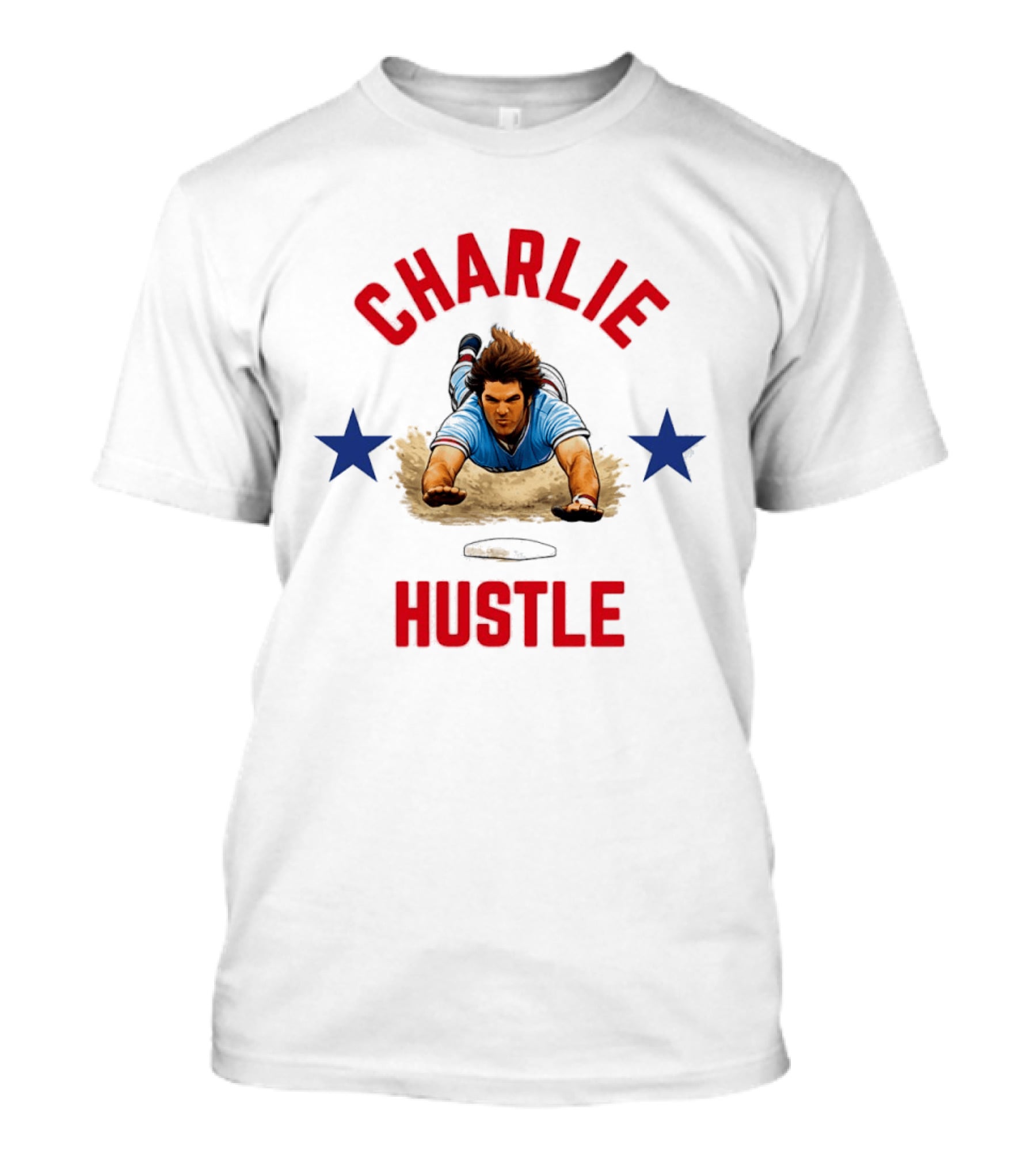 Charlie Hustle Flying Pete Rose Cincinnati Reds Iconic Dive T-Shirt