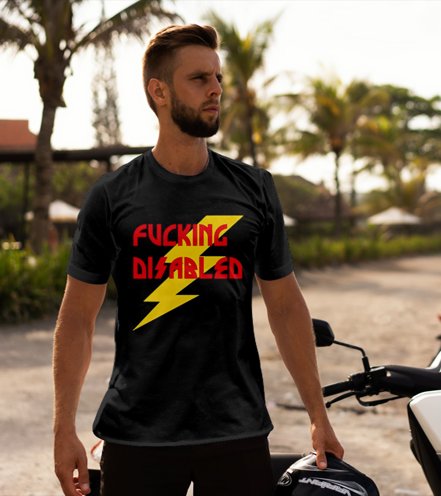 Fcking Disabled Lightning Bolt T-Shirt