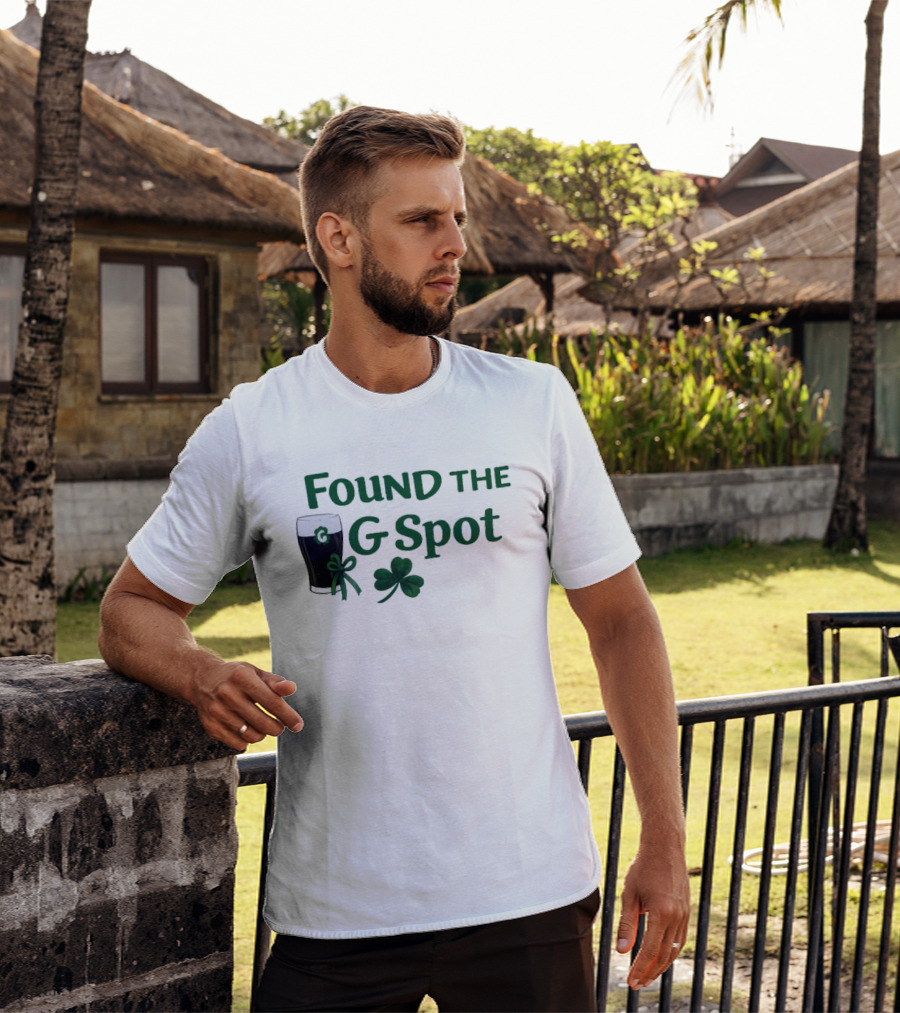 Found The G Spot Pint Glass Shamrock Lucky T-Shirt