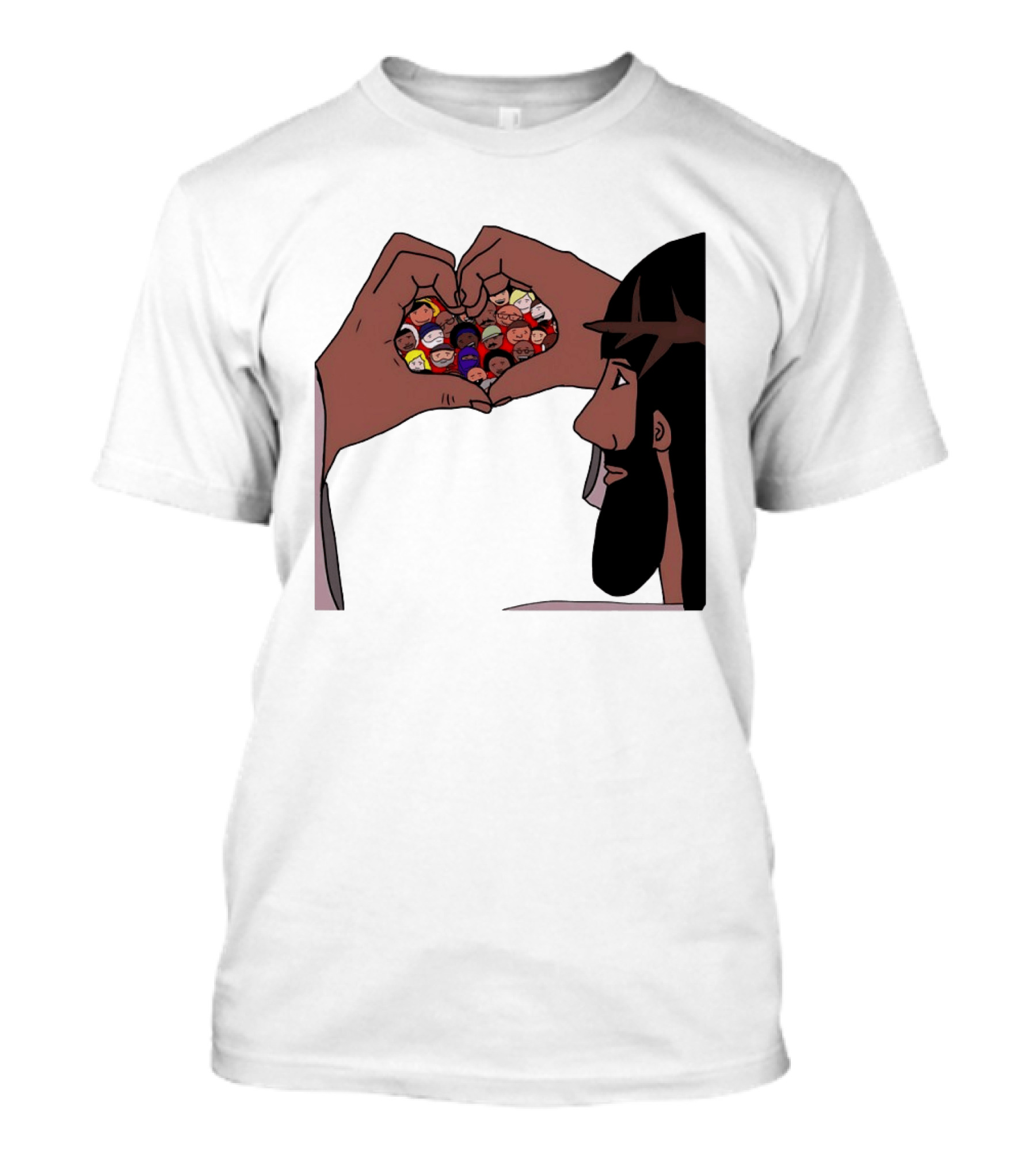 Jesus Love Includes Everyone Heart Hands Diversity Faces T-Shirt