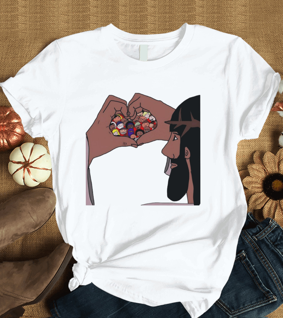 Jesus Love Includes Everyone Heart Hands Diversity Faces T-Shirt