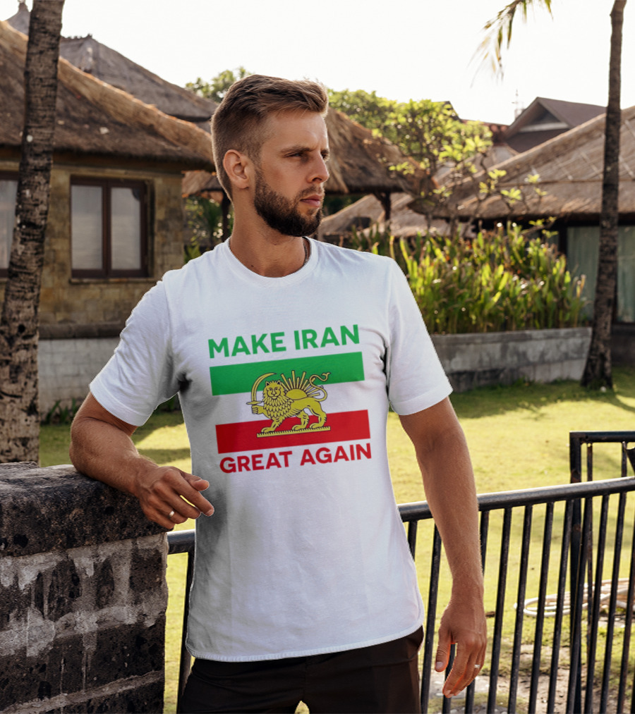 Make Iran Great Again Lion And Sun Symbol 2026 Free Iran T-Shirt