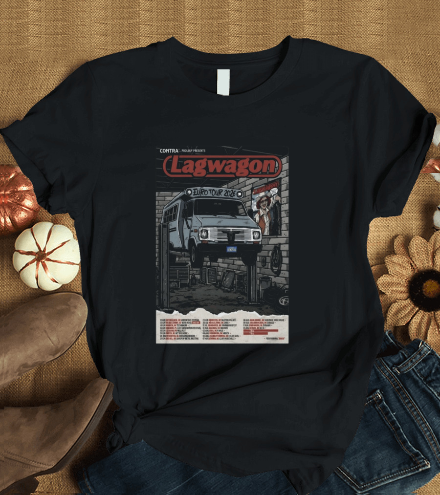 Lagwagon Euro Tour 2026 Contra Presents Europe Dates T-Shirt