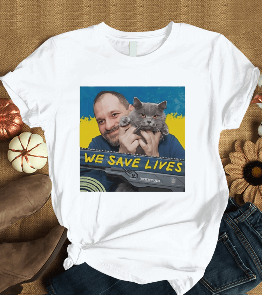 We Save Lives Ukraine Temnyuri Cat T-Shirt