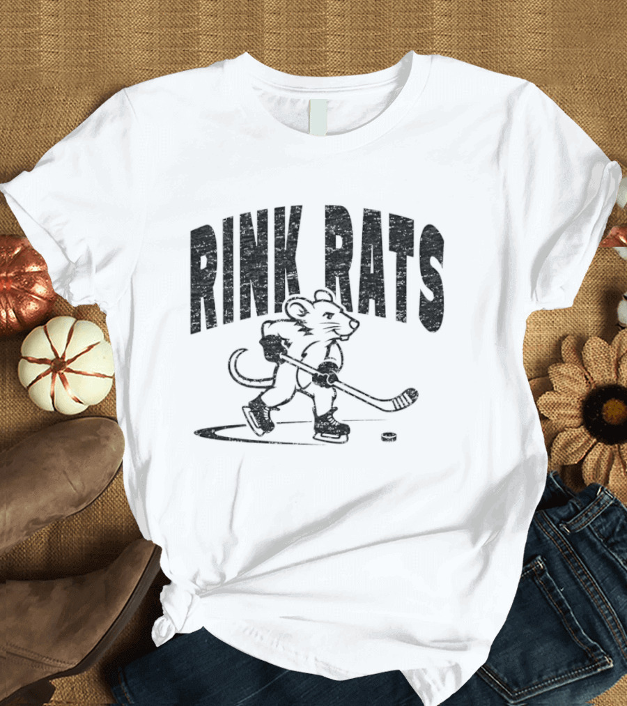 Rink Rats Hockey Stick Skating Mouse T-Shirt