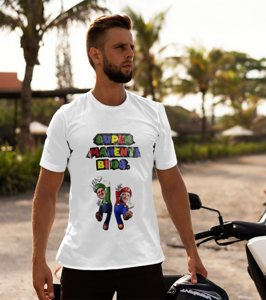 Super Manenti Bros Retro Gaming Adventure T-Shirt