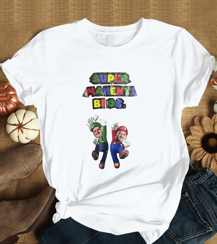 Super Manenti Bros Retro Gaming Adventure T-Shirt