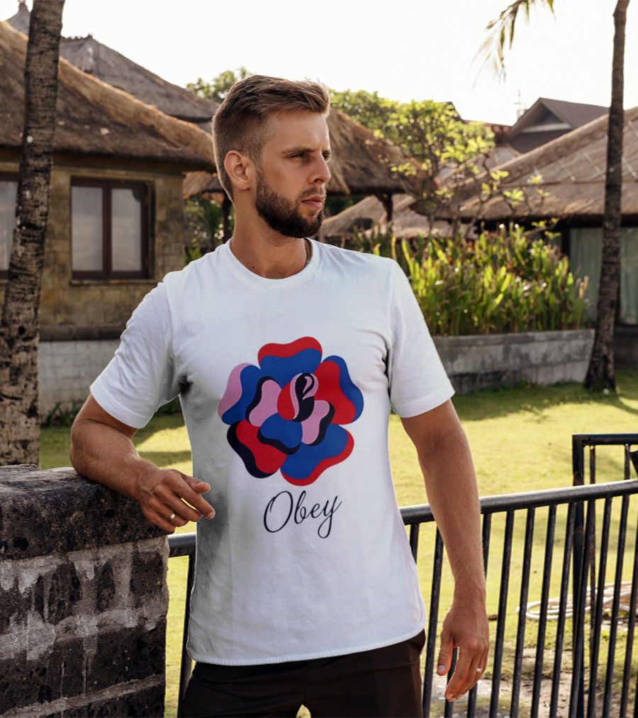 Obey Paper Rose Multi Color Artful Blossom T-Shirt