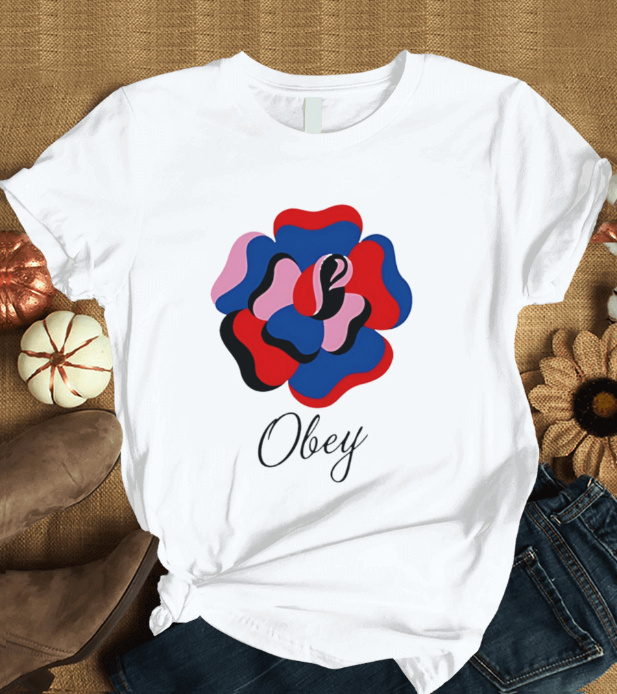 Obey Paper Rose Multi Color Artful Blossom T-Shirt