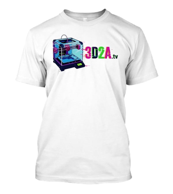 3DZA TV 3D Printer Neon Glitch Aesthetic T-Shirt