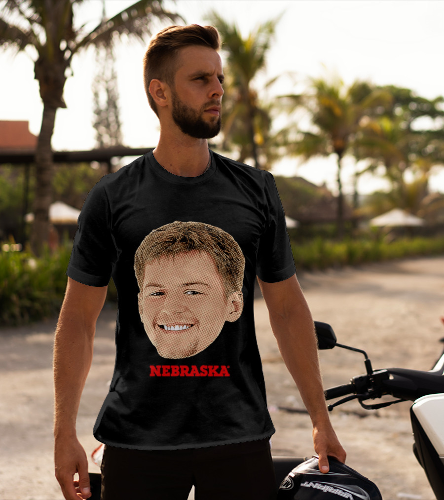 Will Cooper Nebraska Cornhuskers Big Head Image T-Shirt