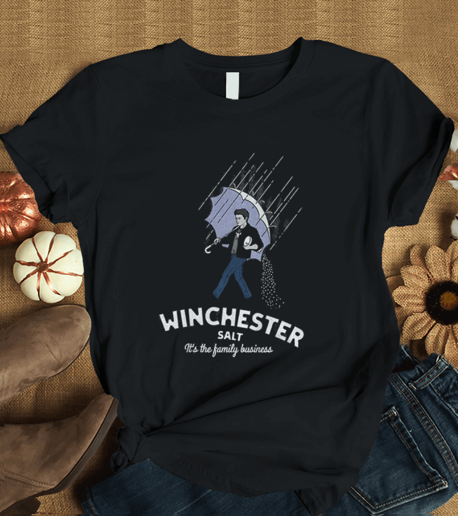 Winchester Salt It's The Family Business Umbrella Rain Scene T-Shirt