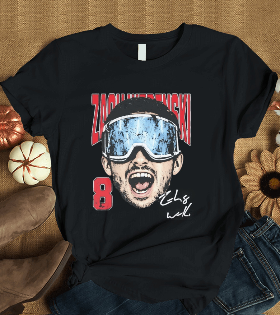 Zach Werenski 8 Columbus Blue Jackets Goggles Fan Favorite T-Shirt