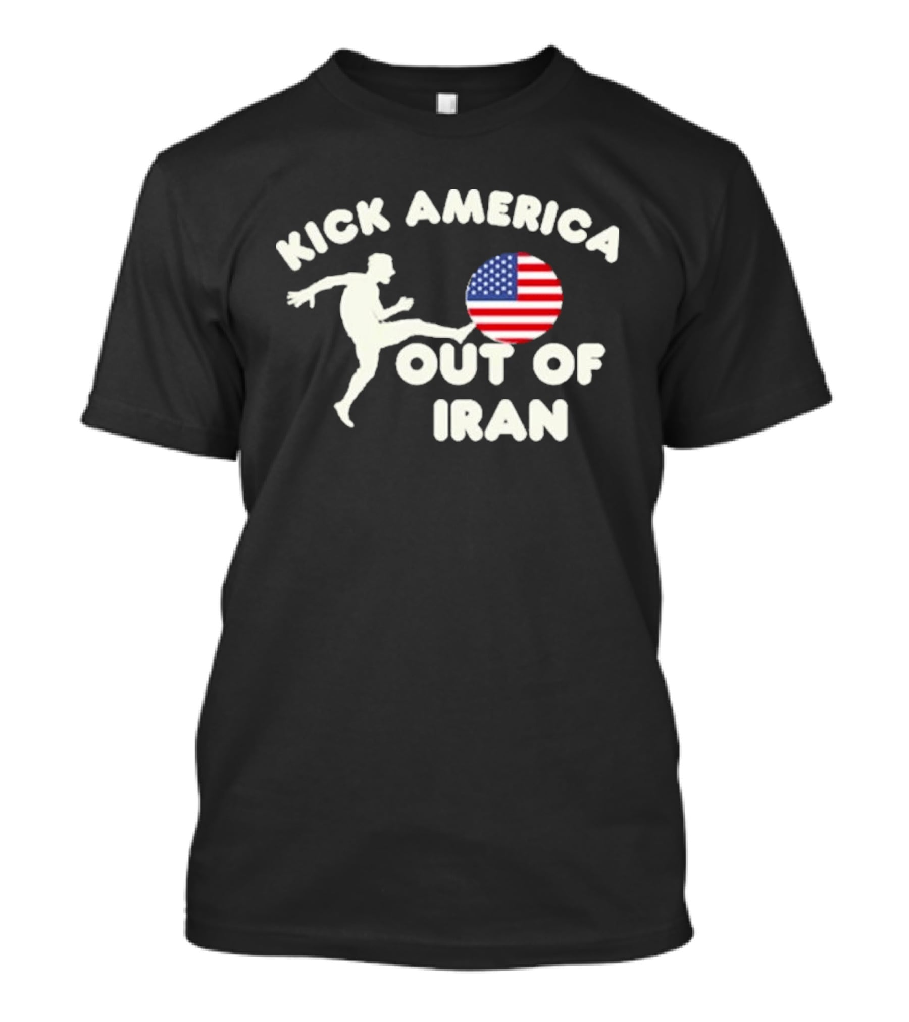 Kick America Out Of Iran Silhouette And Flag T-Shirt