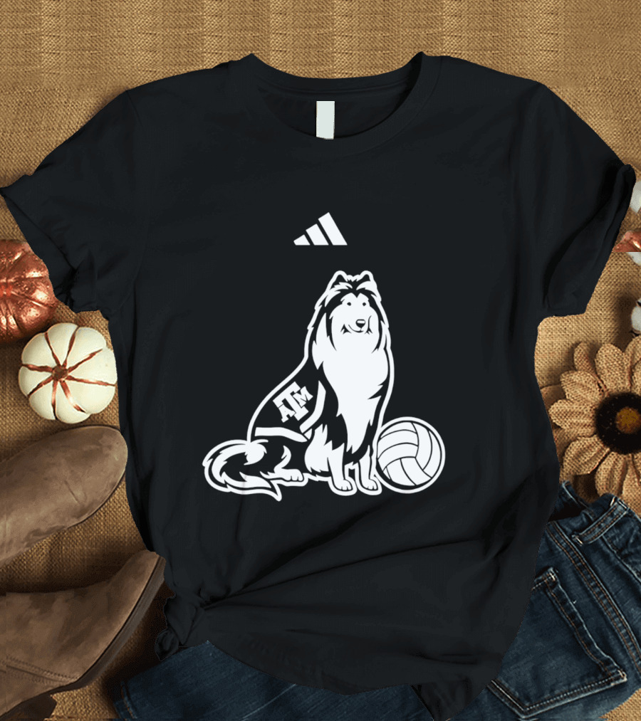 Adidas Texas A&M Aggies Volleyball Reveille Dog T-Shirt
