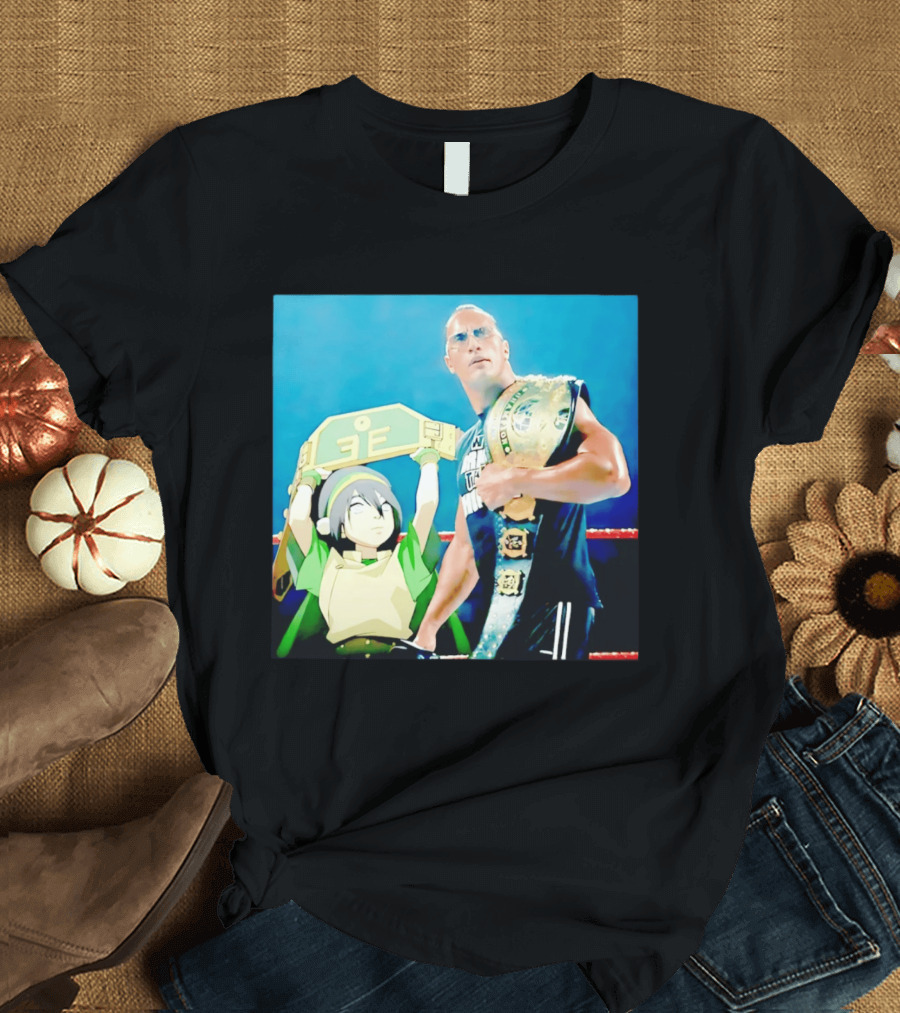 Dwayne The Rock Johnson Meets The Boulder Avatar Crossover Scene T-Shirt