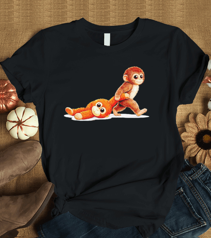 Monkey Punch Ultimately I Have To Be Brave Playful Cartoon T-Shirt