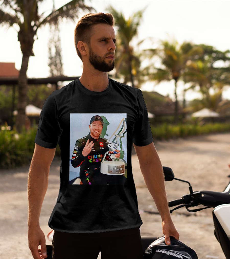 Tyler Reddick Three Peat Champion Cigar Chumba Casino Racing Suit T-Shirt