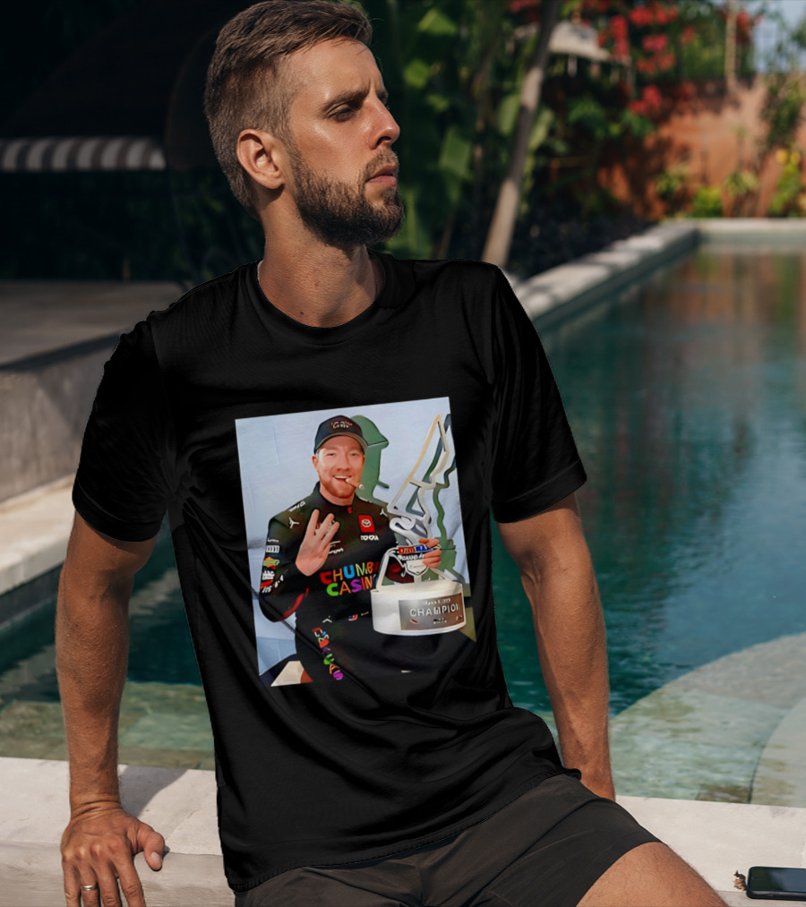 Tyler Reddick Three Peat Champion Cigar Chumba Casino Racing Suit T-Shirt