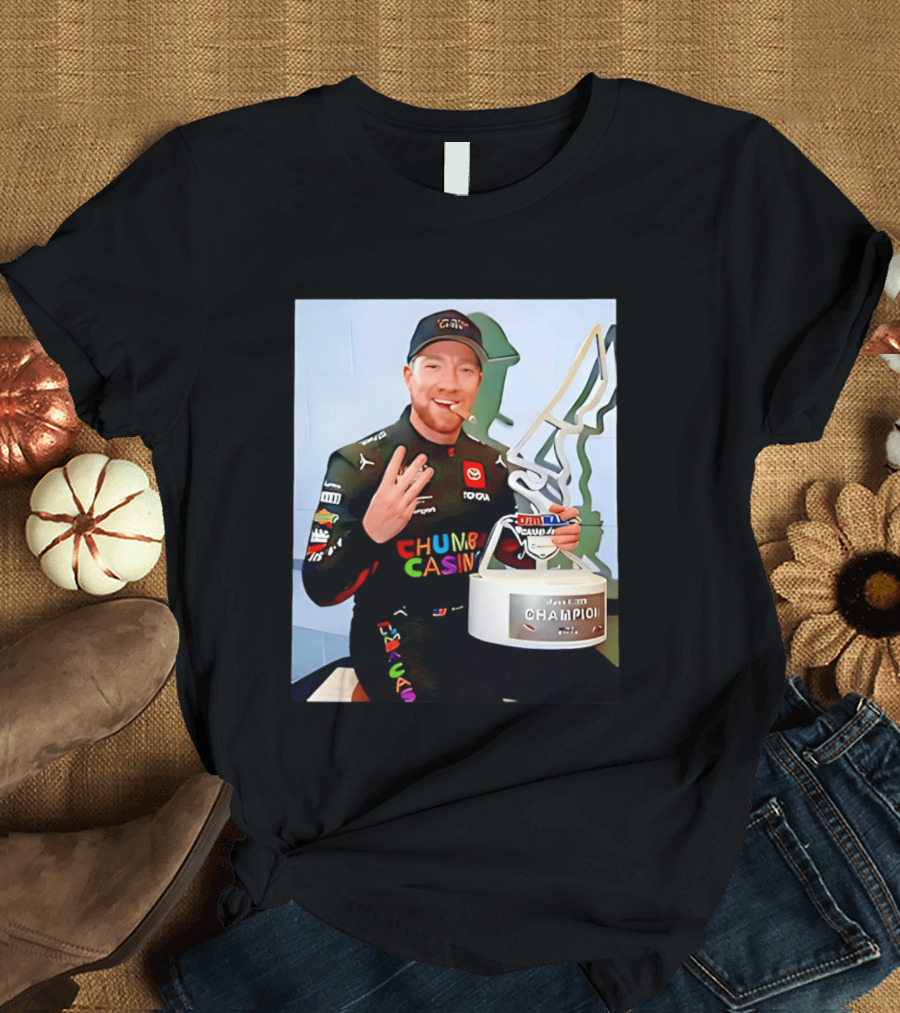 Tyler Reddick Three Peat Champion Cigar Chumba Casino Racing Suit T-Shirt