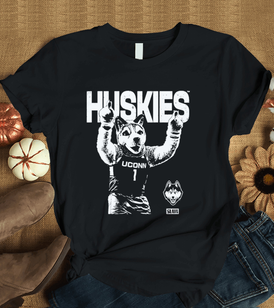 UConn Huskies Mode Slam Basketball Mascot Celebration T-Shirt