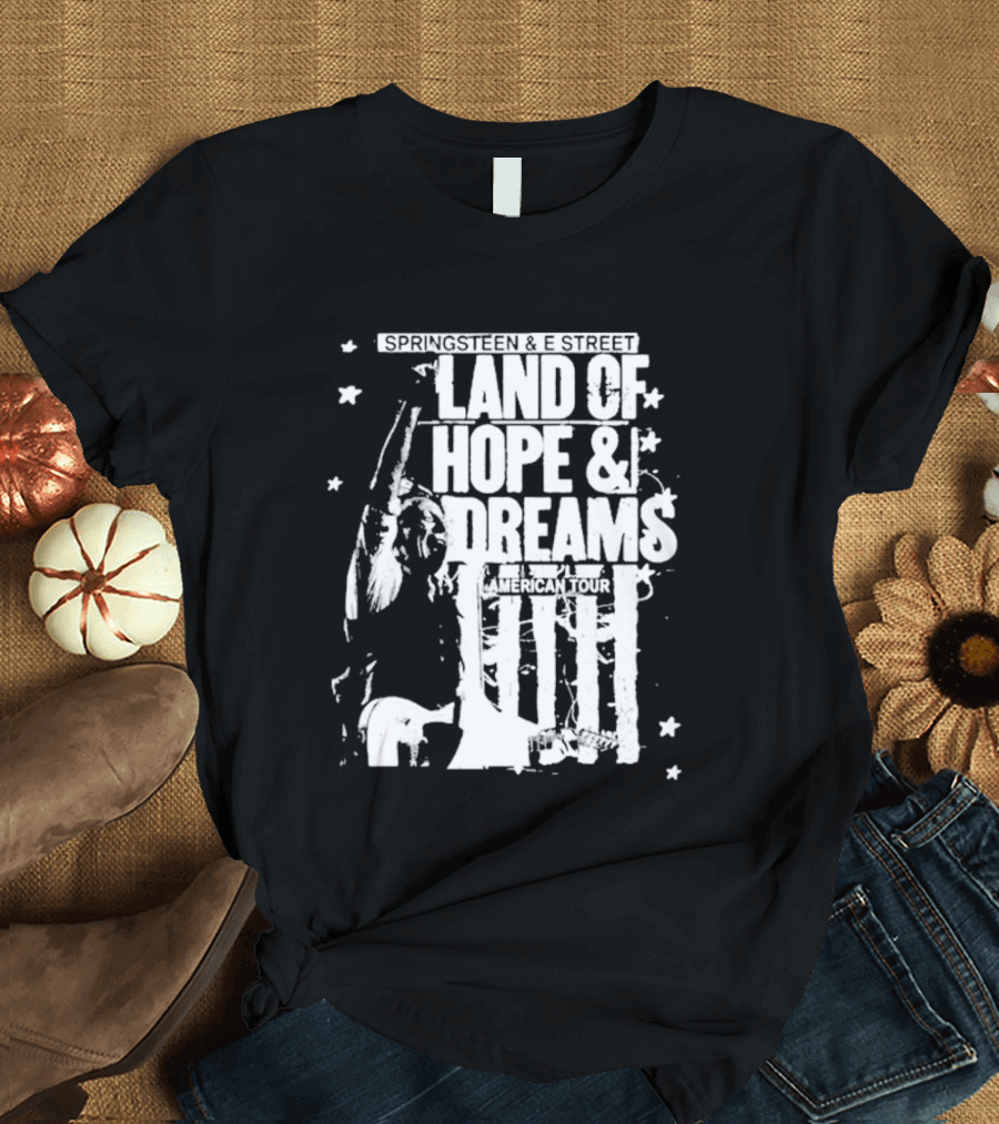 Bruce Springsteen Land Of Hope And Dreams American Tour 2026 Stars Guitarist T-Shirt