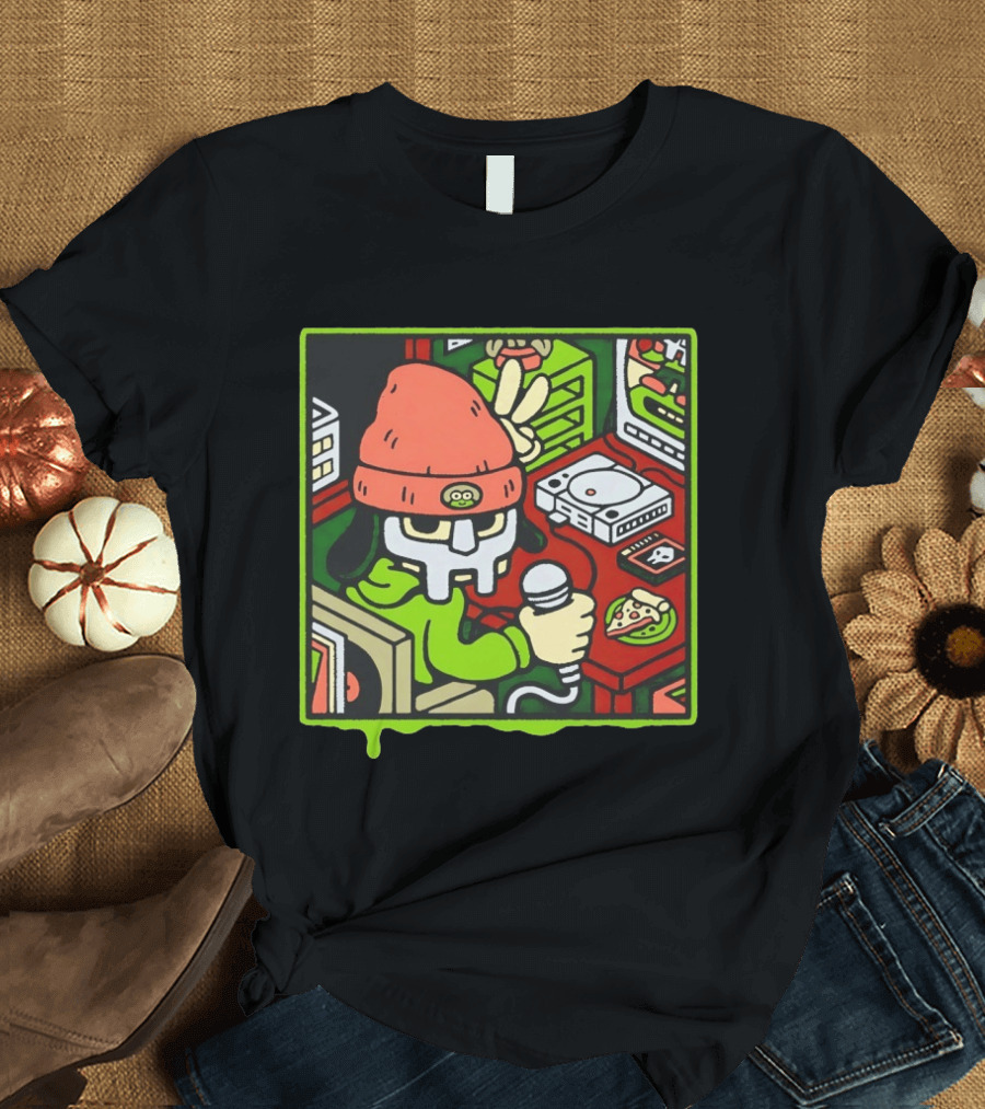 PaRappa The Rapper MF Doom Crossover Video Games Music Iconic Character Pizza Scene T-Shirt