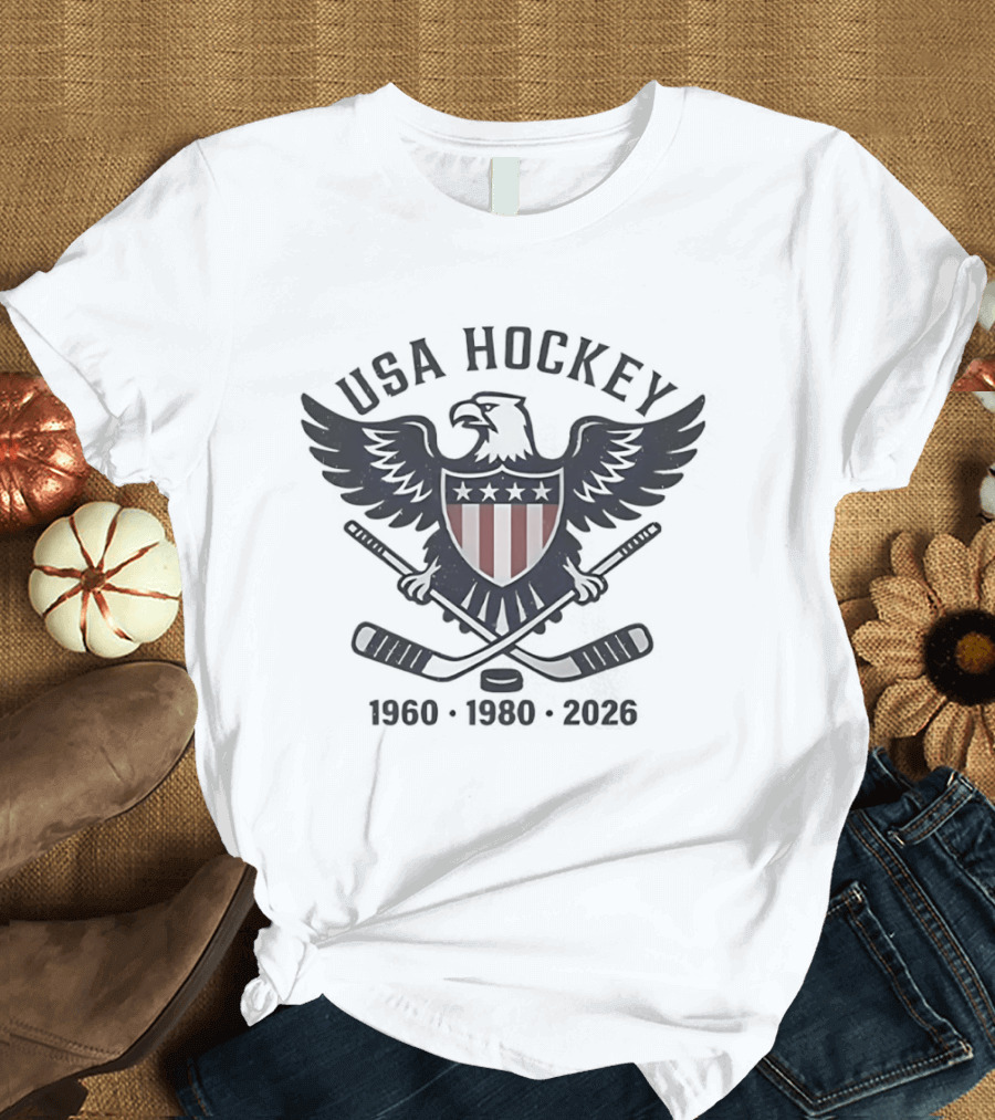 USA Hockey Eagle 1960 1980 2026 T-Shirt