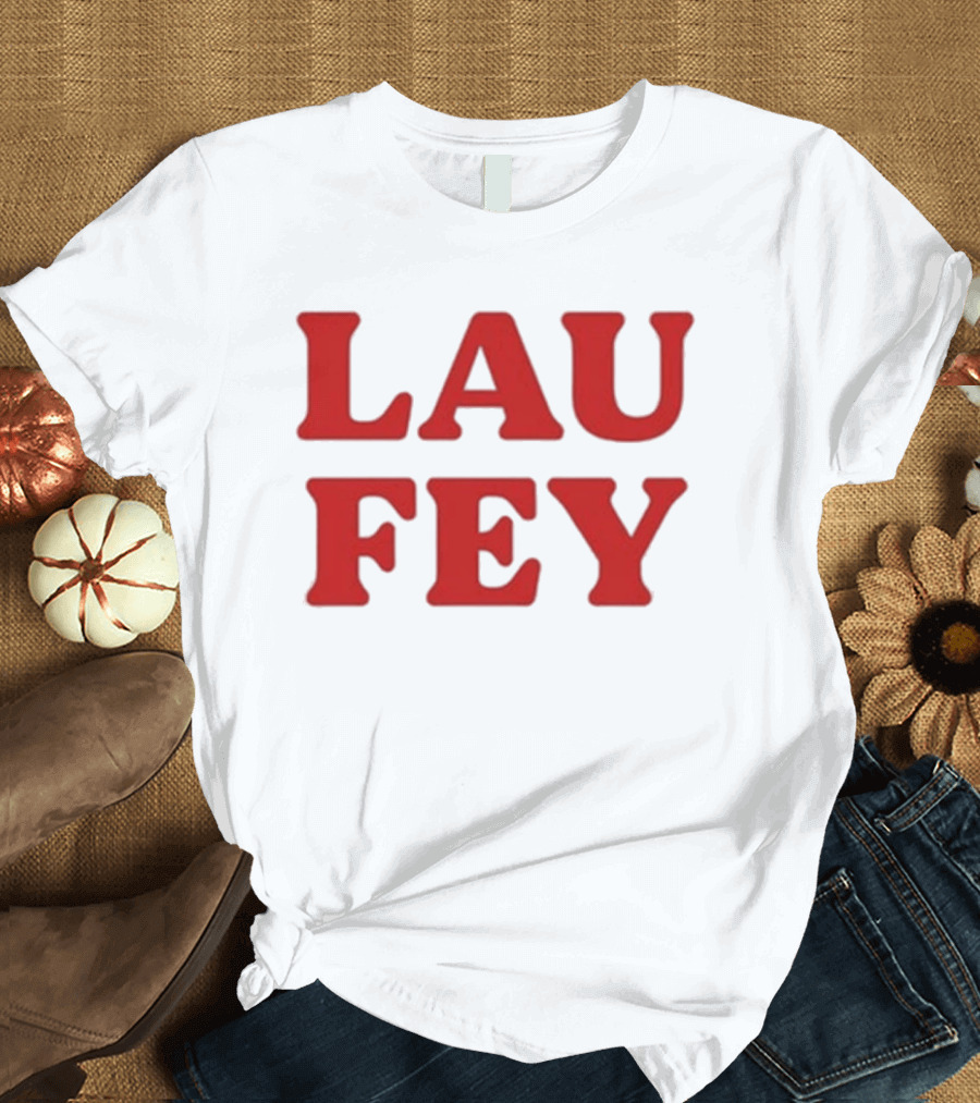 Laufey Music LAU FEY Text Bold Red Styling T-Shirt