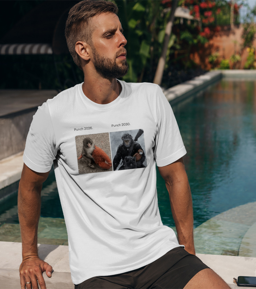 Monkey Punch 2026 X Punch 2030 Snowy Monkey Warrior With Red Toy Baton T-Shirt