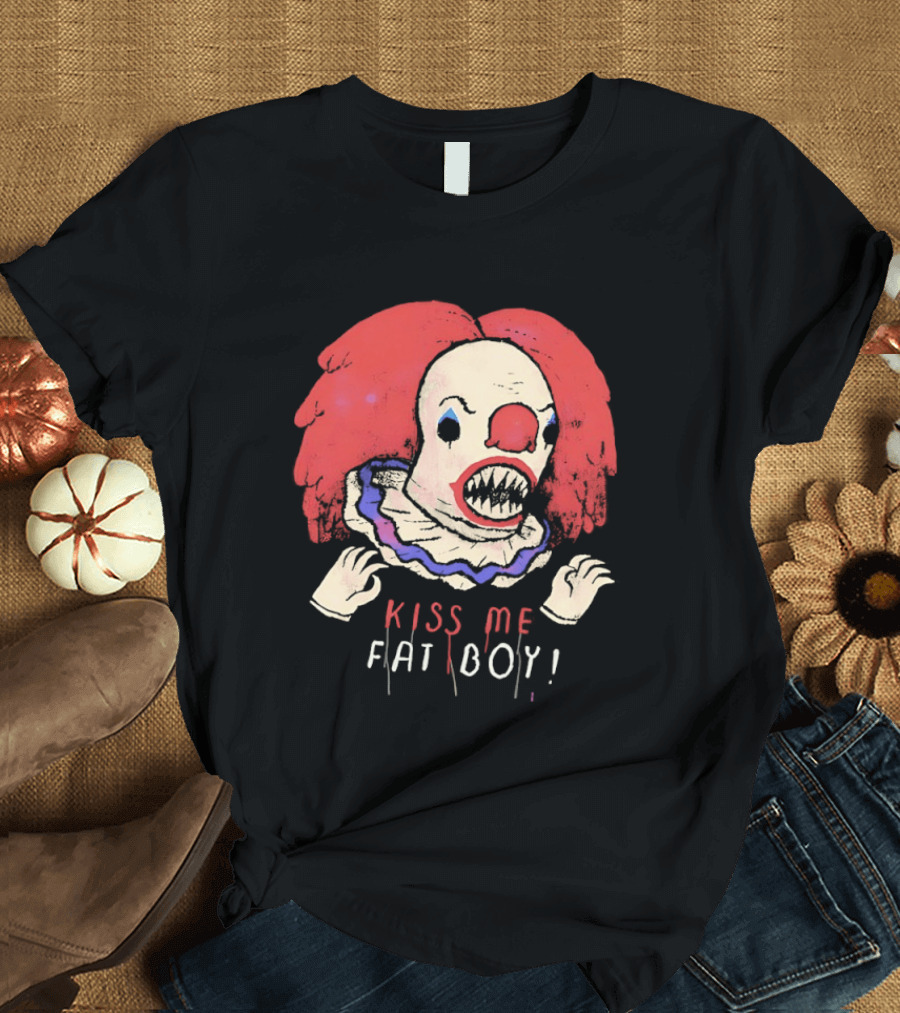 Clown Kiss Me Fat Boy Red Hair Creepy T-Shirt