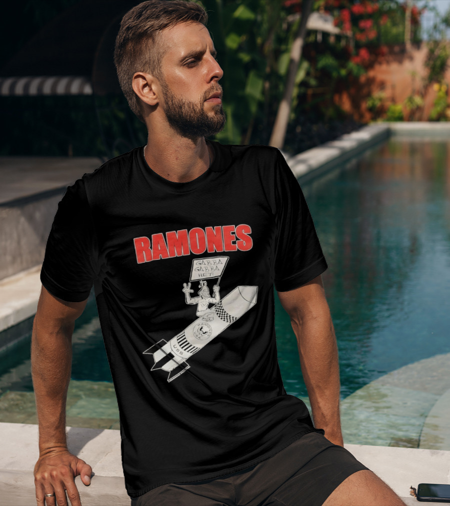 Ramones Gabba Gabba Hey USS Rocket Punk T-Shirt